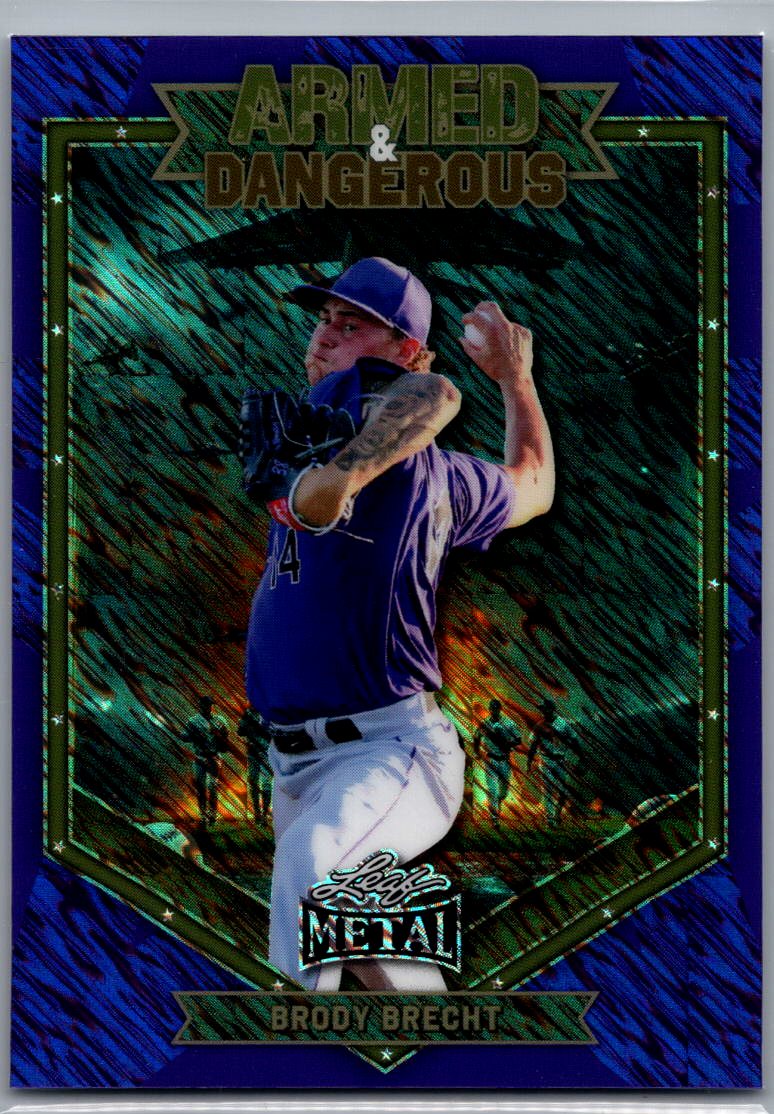 2026 Leaf Metal Baseball Brady Brecht Armed & Dangerous Purple Shimmer ARB-7 /7 Rockies