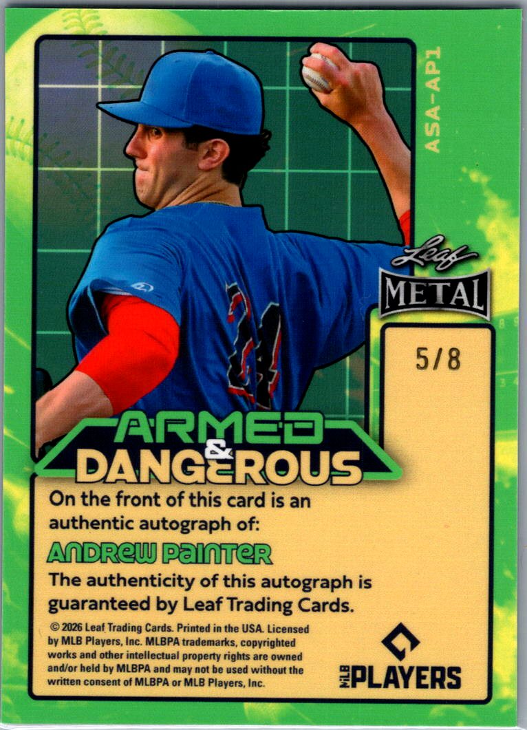 2026 Leaf Metal Andrew Painter Space Armed & Dangerous Auto 5/8 Philadelphia Phillies