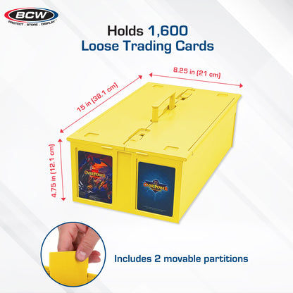 BCW Collectible Card Bin Holds 1600 Cards Yellow
