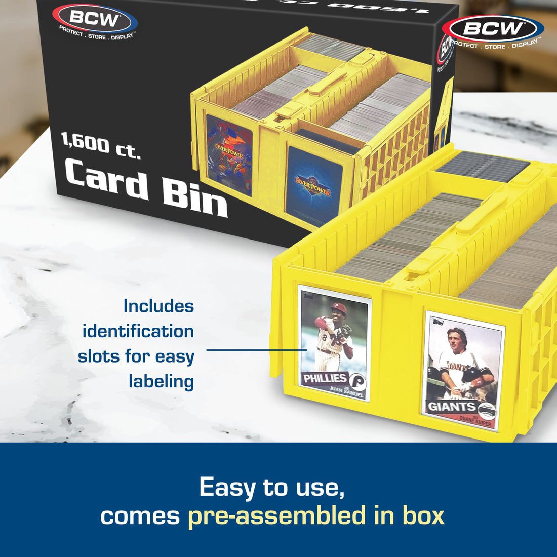 BCW Collectible Card Bin Holds 1600 Cards Yellow