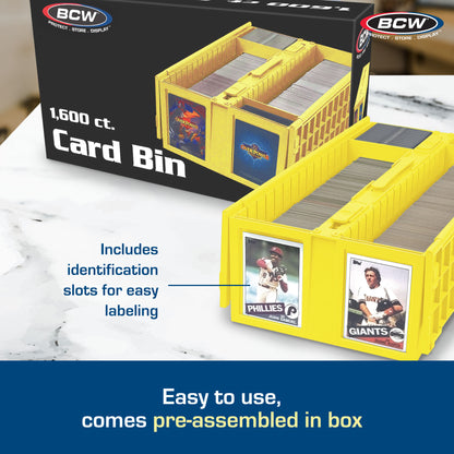 BCW Collectible Card Bin Holds 1600 Cards Yellow