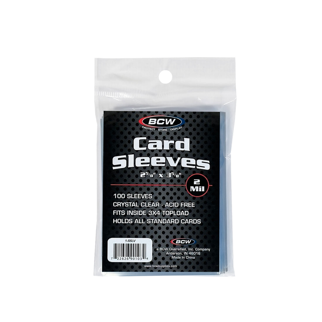 Pack of BCW card sleeves on a white background