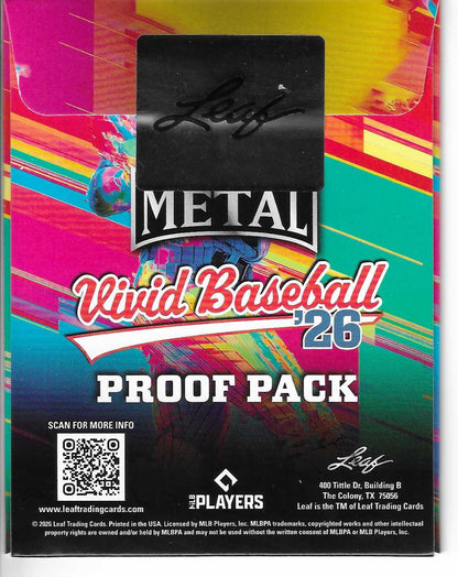 2026 Leaf Metal Vivid Baseball 11 Proof Pack