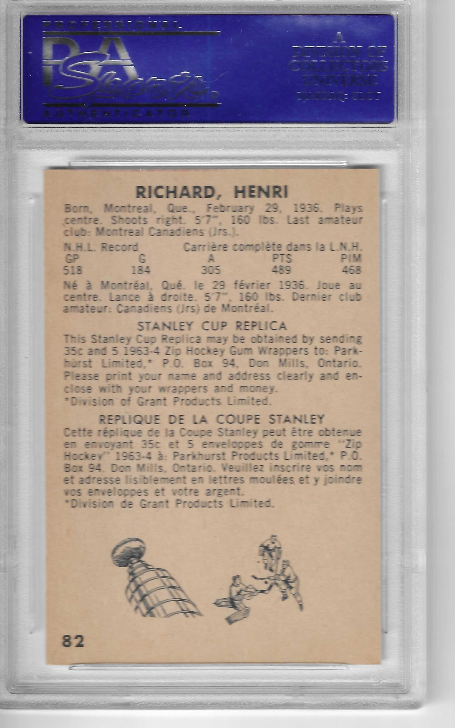 1963 Parkhurst Henri Richard 