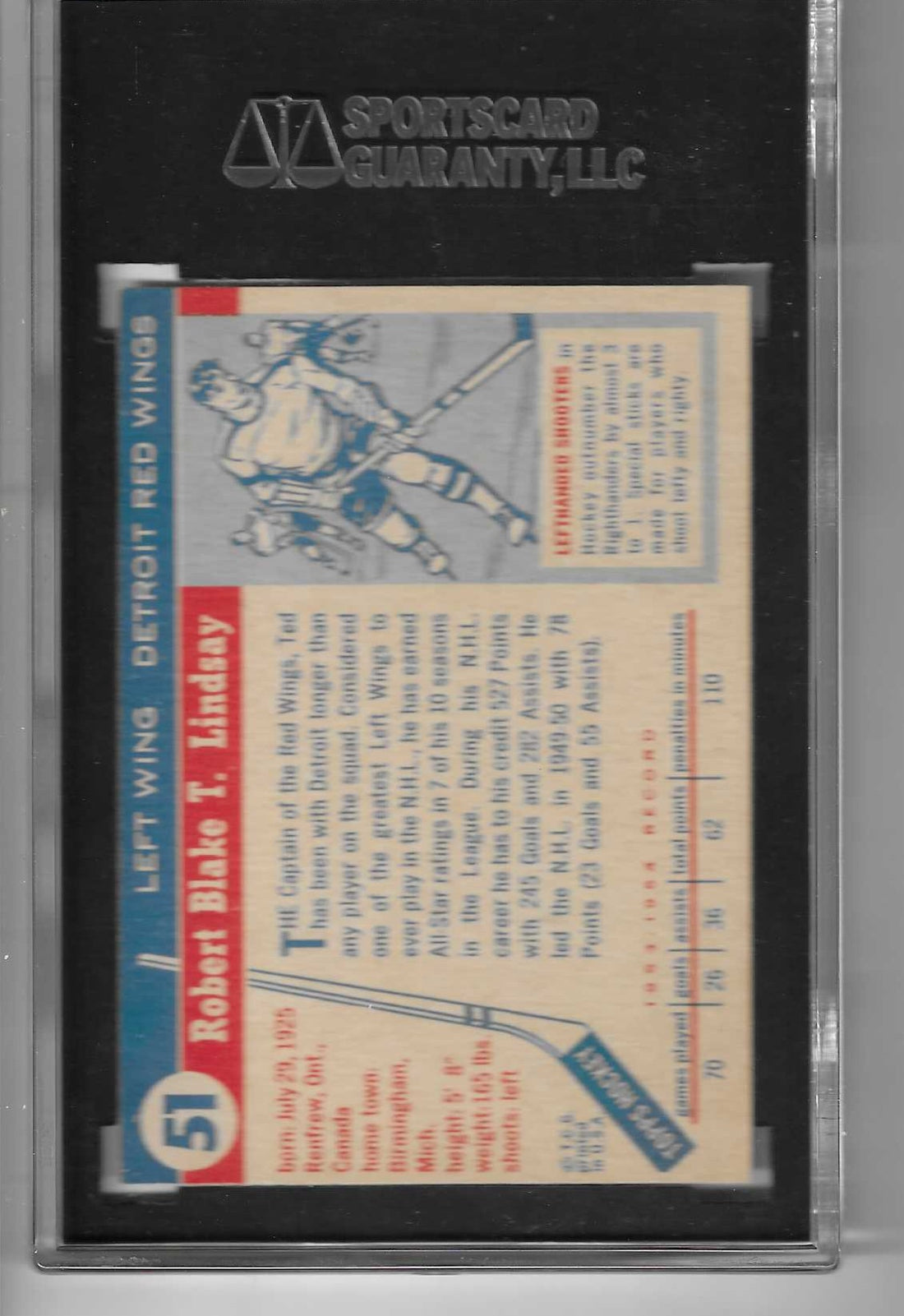 1954-55 Topps Ted Lindsay Card 