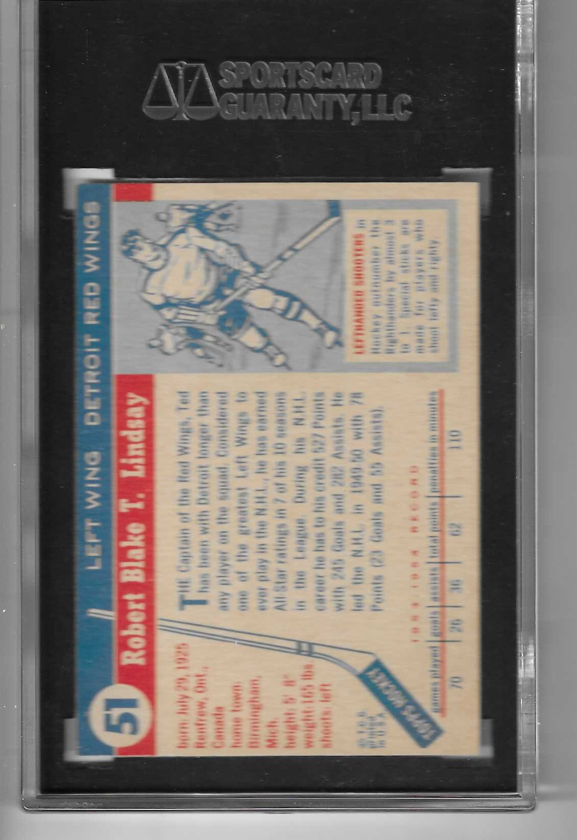 1954-55 Topps Ted Lindsay Card 