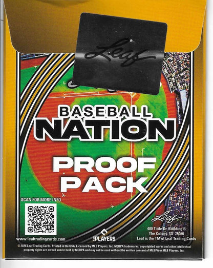 2026 Leaf Baseball Pre Production Proof Pack 11 Lot