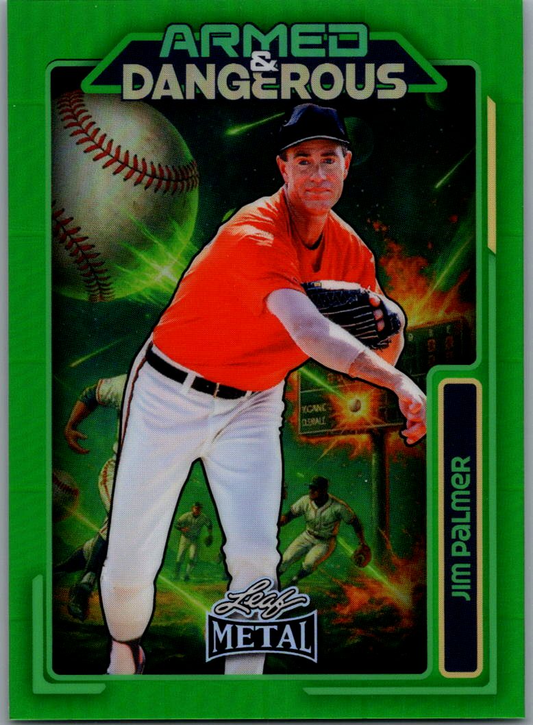 2026 Leaf Metal Baseball Jim Palmer Green Armed &amp; dangerous /3