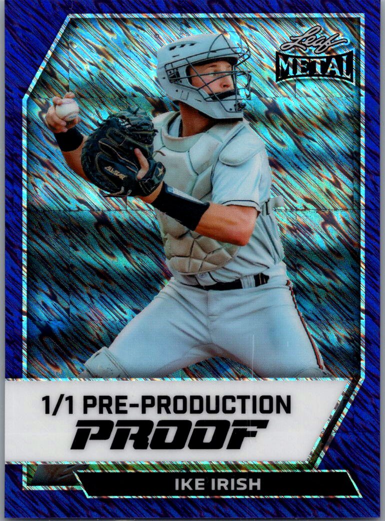 Ike Irish 2026 Leaf Metal Baseball 11 Blue Shimmer