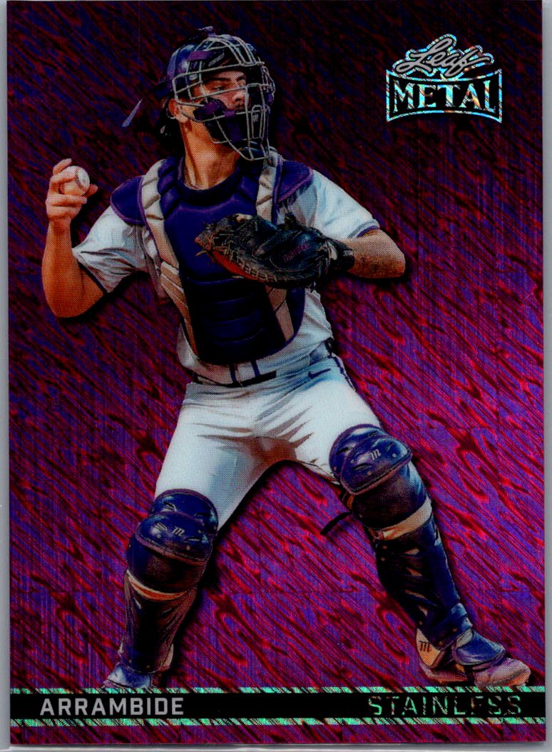 Cade Arrambide 2026 Leaf Metal Stainless Purple Shimmer 11