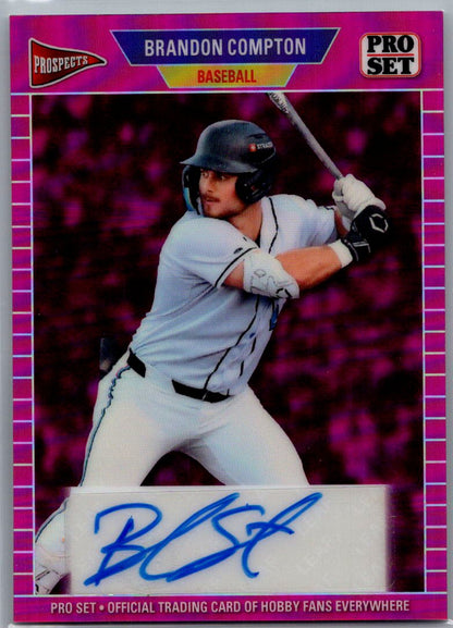 Brandon Compton 2026 Pro Set Pink Auto 7 Marlins