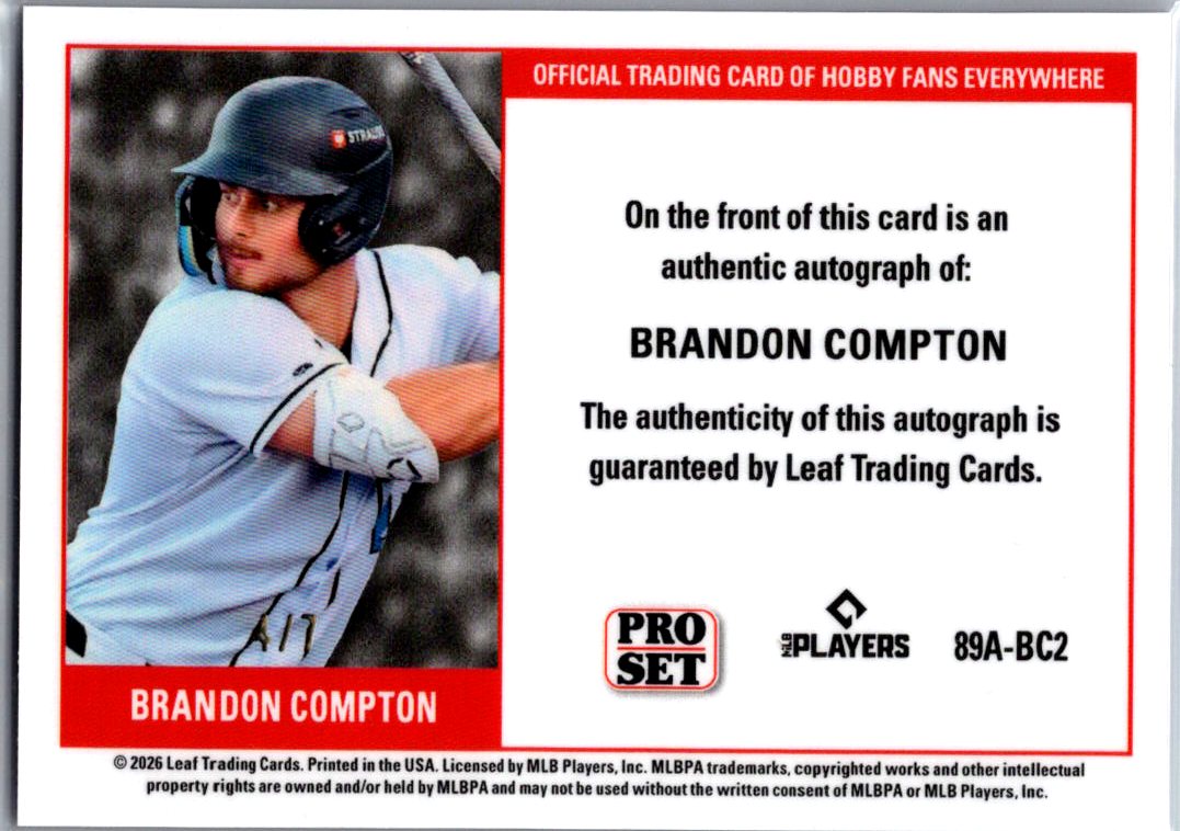 Brandon Compton 2026 Pro Set Pink Auto 7 Marlins