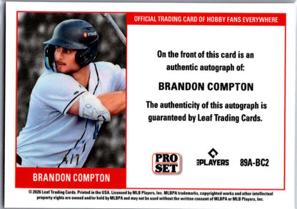 Brandon Compton 2026 Pro Set Pink Auto 7 Marlins
