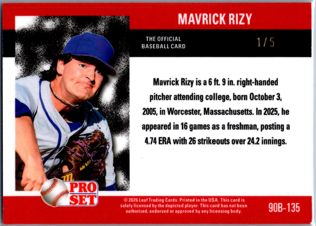 Mavrick Rizy 2026 Pro Set Prospects Blue 5 - Old Miss.