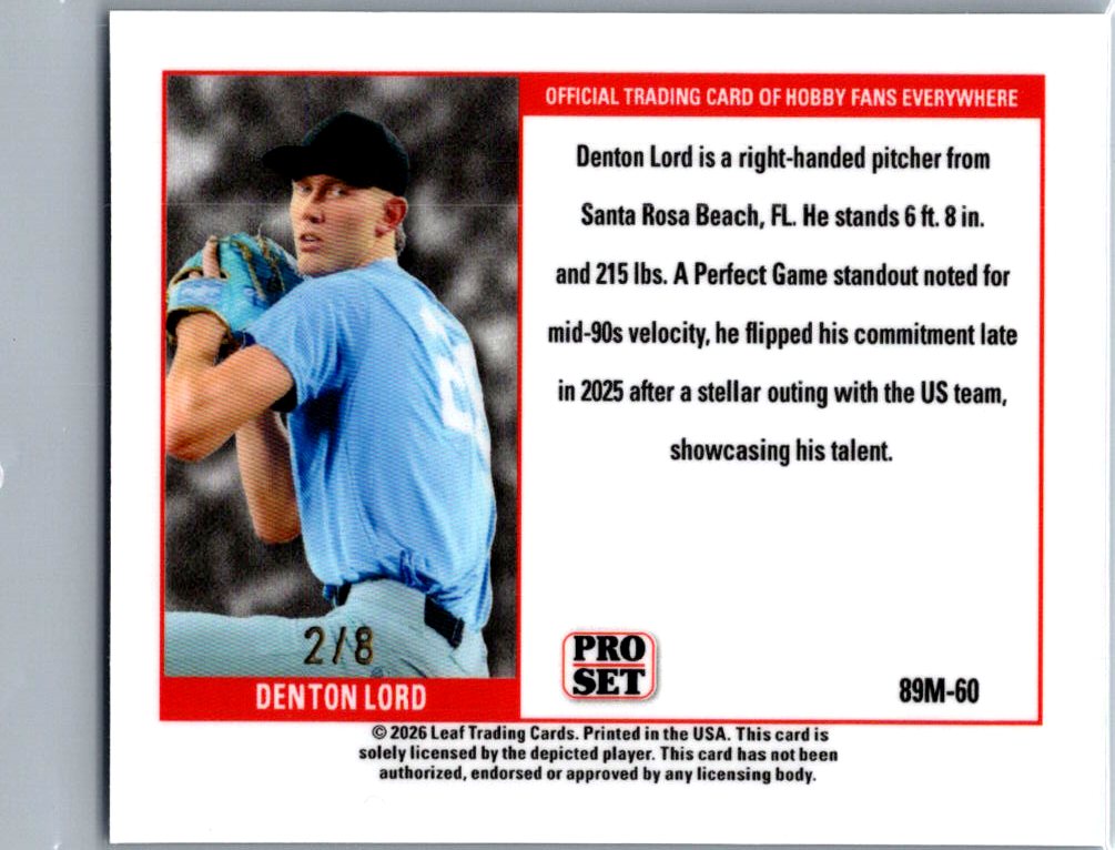 Denton Lord 2026 Pro Set Prospects Blue Mini 8
